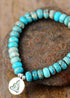 Boho Bracelet, Stretchy Bracelet, 10MM Brown Imperial Japser Lotus